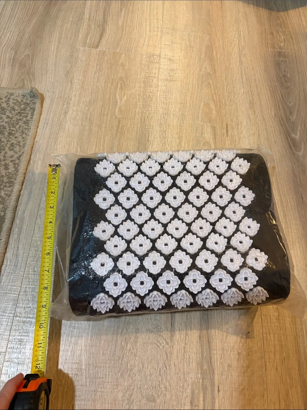 Black Acupressure Pillow with White Massage Nodes - Kanjo